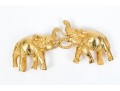 Mimi Di N Fabulous Vintage Gold Tone Elephants Belt Buckle, Circa 1972