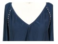 Ramy Brook Striking Navy Blue Studded Blouse, Size XS