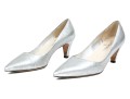 Chanel Striking Metallic Silver Leather Pumps, Size 36 1/2