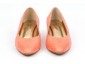 Walter Steiger Fun Coral Snakeskin And Orange Heeled Pumps, Size 36 1/2