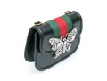 Gucci Stunning Black Leather Linnea Butterfly Bedazzled Clutch Bag