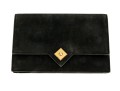 Hermes Dark Brown Vintage Suede Flap Clutch