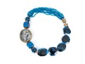 Sarah Kennedy Stunning Chunky Blue Druzy, Agate And Bead Partial Torsade Necklace