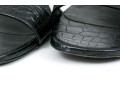 Saint Laurent Striking Black Crocodile Grained Sandals, Size 41, With Box