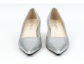 Chanel Striking Metallic Silver Leather Pumps, Size 36 1/2