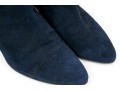 Stuart Weitzman Handsome Blue Suede Tie Back Side Zip Bootie, Size 8 1/2 M