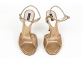 Dolce & Gabbana Bedazzled Champagne Beige Satin Sandals, Size 39