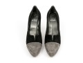 Stuart Weitzman Black And Grey Suede Platform Stiletto Pumps, Size 5.5
