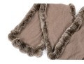 Magaschoni Fabulous Taupe Cashmere And Fur Trimmed Scarf