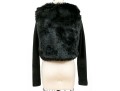 Ramy Brook Stunning Black Faux Fur Sweater Jacket, Size XS
