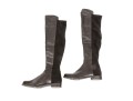 Stuart Weitzman Handsome Brown Leather And Stretch Knee High Pull On Boot, Size 8M