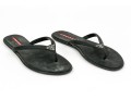 Prada Fun Textured Black Rubber Flip Flops, Size 38