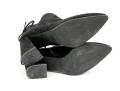Stuart Weitzman Handsome Black Suede Tie Back Side Zip Bootie, Size 8 1/2 M
