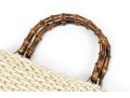 Gucci Lovely Woven Ivory Leather Bamboo Top Handle Bag