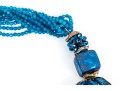 Sarah Kennedy Stunning Chunky Blue Druzy, Agate And Bead Partial Torsade Necklace