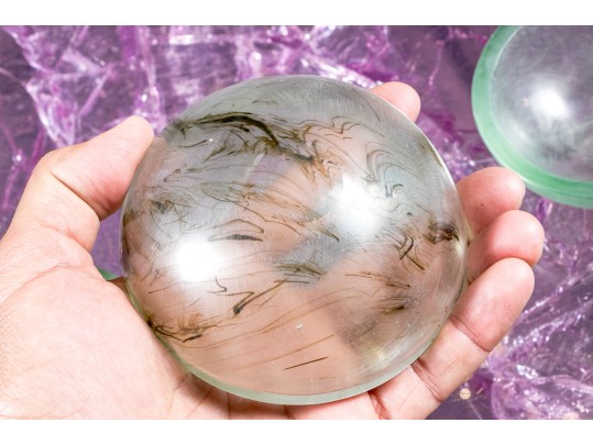 Vintage Set Of 12 Small Green Glass Bowls