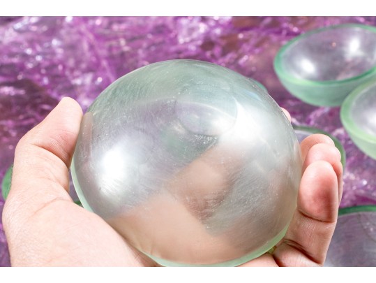 Vintage Set Of 12 Small Green Glass Bowls