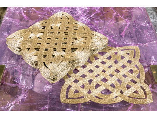 Glamorous Set Of 12 Openwork Beaded Place Settings