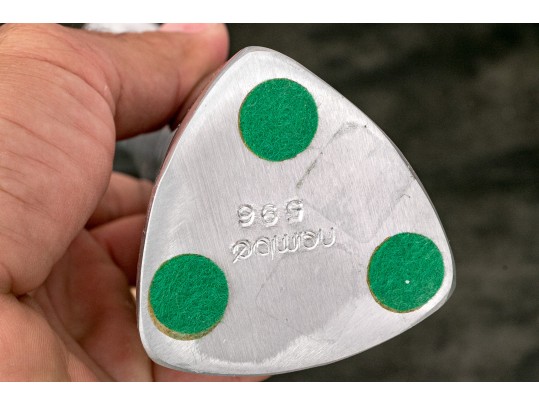 Austere Modern Pair Of Nambe 596 Aluminum Candlesticks