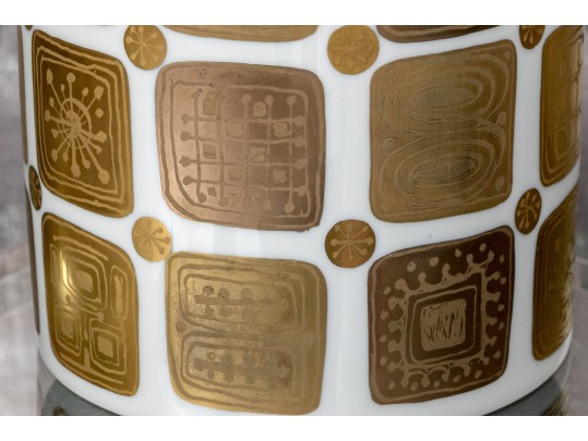 Glamorous Pair Of Bjorn Wiinblad For Rosenthal Studio Line Porcelain Cylindrical Vases, 20th C. 