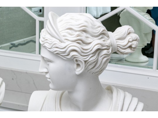 Set Of Two Of Quality Resin Busts, Apollo And Diane