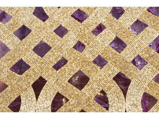 Glamorous Set Of 12 Openwork Beaded Place Settings