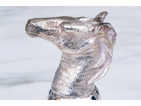 Three Italian Silver-plated Stirrup Cups, Incuding Fox, Boar & Horse 