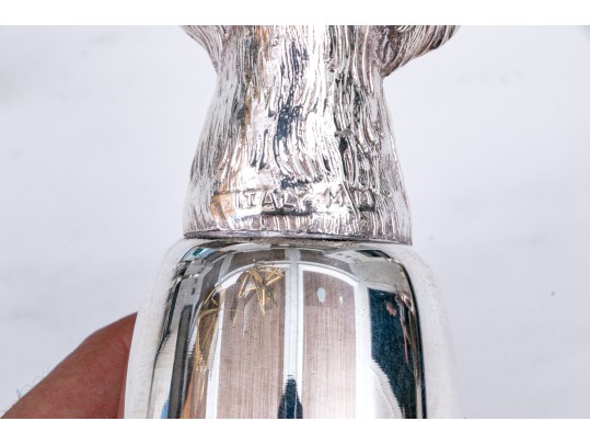 Three Italian Silver-plated Stirrup Cups, Incuding Fox, Boar & Horse 