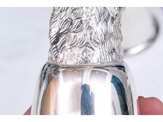 Three Italian Silver-plated Stirrup Cups, Incuding Fox, Boar & Horse 