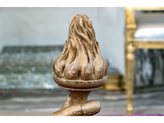 Carved Gilt Finished Lady Liberty Hand On Base