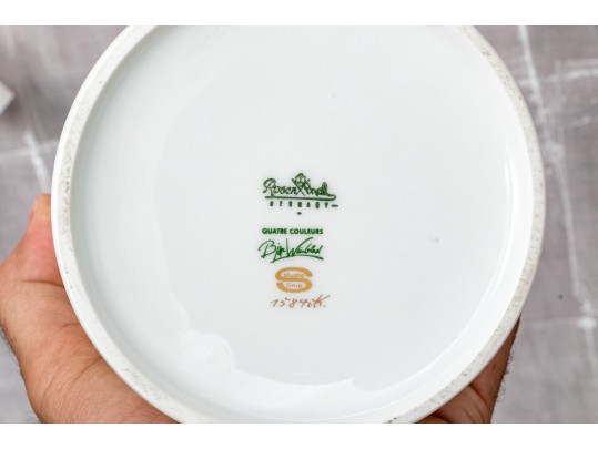 Glamorous Pair Of Bjorn Wiinblad For Rosenthal Studio Line Porcelain Cylindrical Vases, 20th C. 