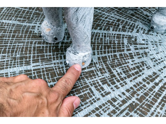 Artisanal, Signed Folk Art Carved And Painted Wood Raccoon