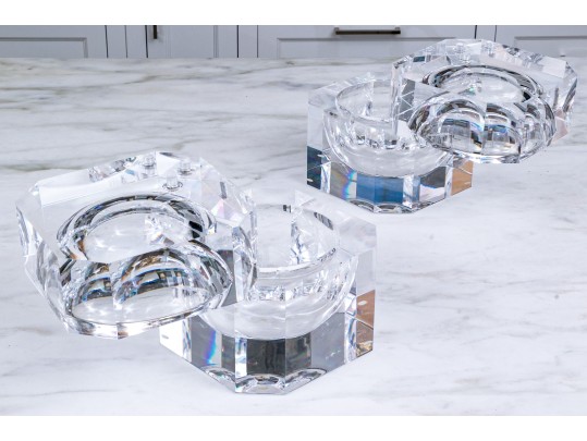 Pair Of MCM Inspired Lucite Octagonal Wine Coolers