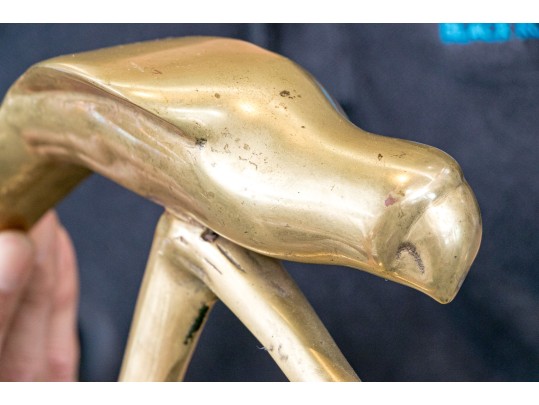 Tasteful Brass Bird On Perch Sculpture