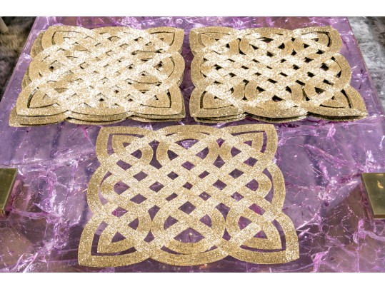 Glamorous Set Of 12 Openwork Beaded Place Settings