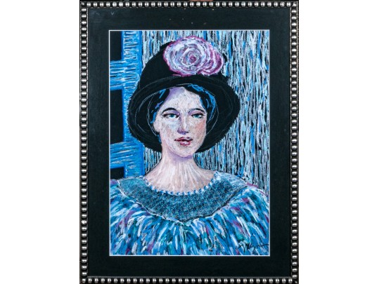 Expressionistic Pastel Portrait On Paper, Signed Nanette
