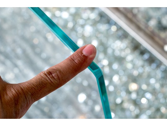 Stylish Minimalistic Brass Footed Glass Fire Screen