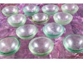 Vintage Set Of 12 Small Green Glass Bowls