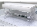 Modernist Waterproof H Studio Vinyl And Lucite Bench