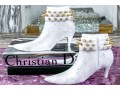 Pair Of Casa Armida By Monica Hdez Marble And Brass Studded Shoe Sculptures