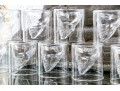 Fabulous Set Of Nine Moulded Glass Skull Tumblers