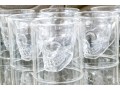 Fabulous Set Of Nine Moulded Glass Skull Tumblers