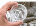 Fabulous Set Of Nine Moulded Glass Skull Tumblers