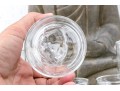 Fabulous Set Of Nine Moulded Glass Skull Tumblers