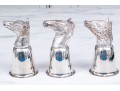 Three Italian Silver-plated Stirrup Cups, Incuding Fox, Boar & Horse 