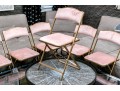 Quality Set Of Six Folding Chairs With Upholstered Seats On Gilt Finished Frames
