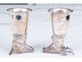Two Italian Silver-plated Stirrup Cups, Including Wolf & Stag