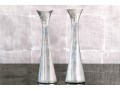 Austere Modern Pair Of Nambe 596 Aluminum Candlesticks