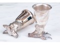 Two Italian Silver-plated Stirrup Cups, Including Wolf & Stag