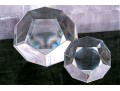 Two Fabulous Glass Faceted Sculptural Desk Ornaments